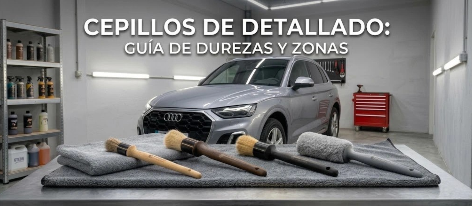 Cepillos de detallado: guía de durezas y zonas
