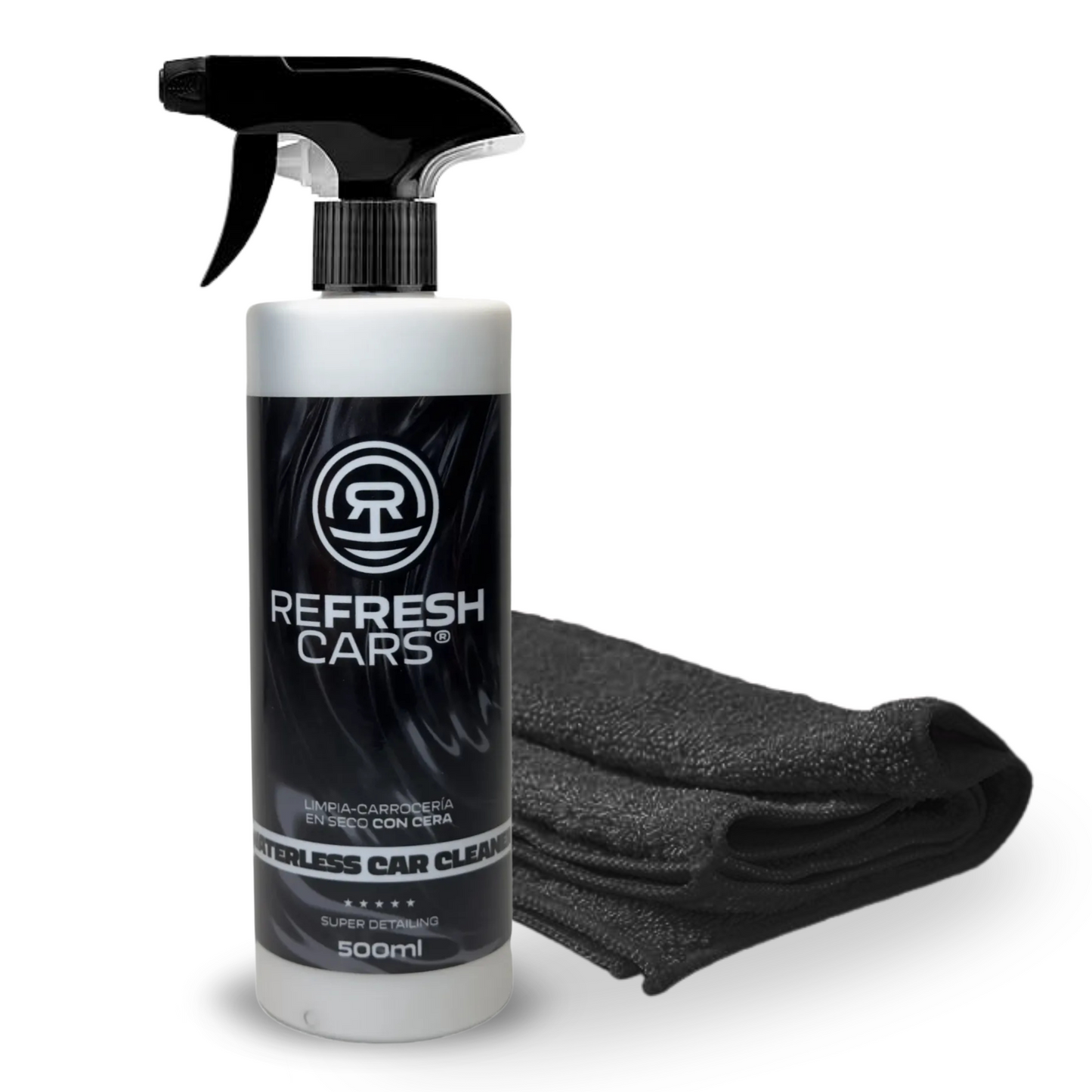 Limpiador de Carrocerías con Cera Refresh Cars: ideal para lavados rápidos, sin necesidad de agua ni esfuerzo.
